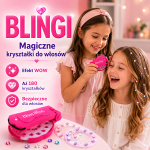 ✨ BLINGI – Urządzenie do Nakładania Kryształków na Włosy + aż 180 kryształków w zestawie