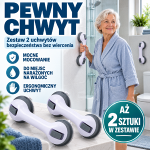PEWNY CHWYT - Zestaw 2 uchwytów bezpieczeństwa bez wiercenia